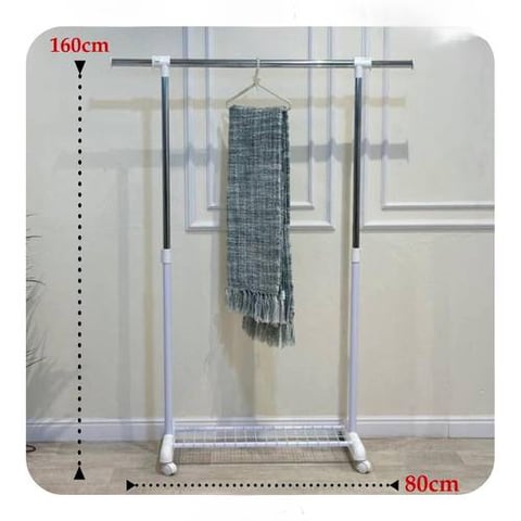 علاق ملابس استاند ابيض مقاس 80 ×160 سم