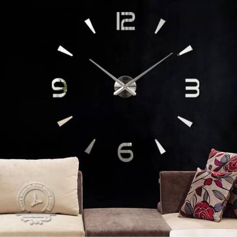 ساعة حائط  ثلاثيه الابعاد قابله للصق