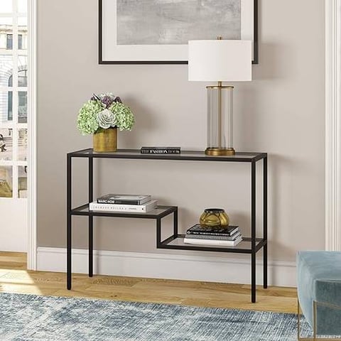 كونسول استقبال زجاج  اسود 130x80 سم 