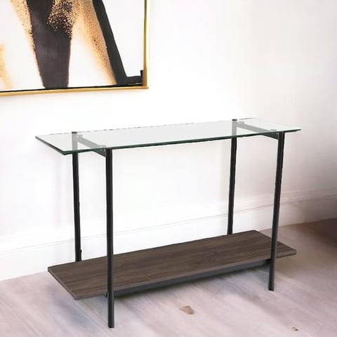   كونسول  استقبال زجاج خشب  76x120x40سم