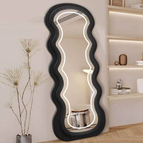 مراية بوكلية اسود LED مقاس 70*170 سم