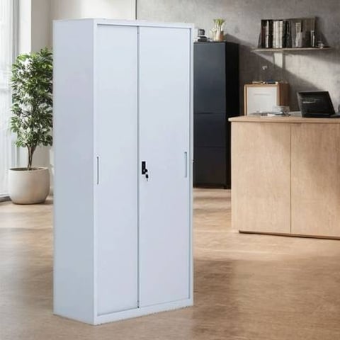 دولاب مكتبي حديد 2 باب مقاس 40*85*1.85 سم