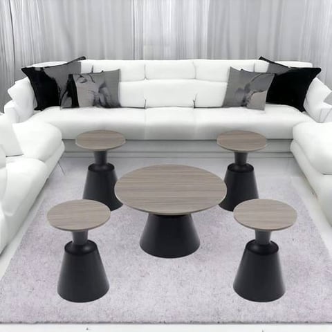 طقم طاولات شاي خشب 5 قطع