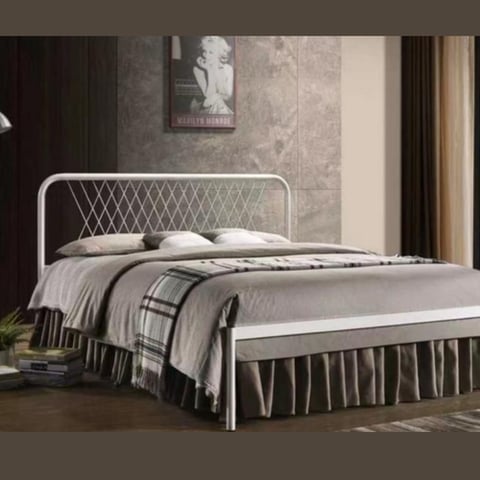 هيكل سرير حديد أبيض90X200سم