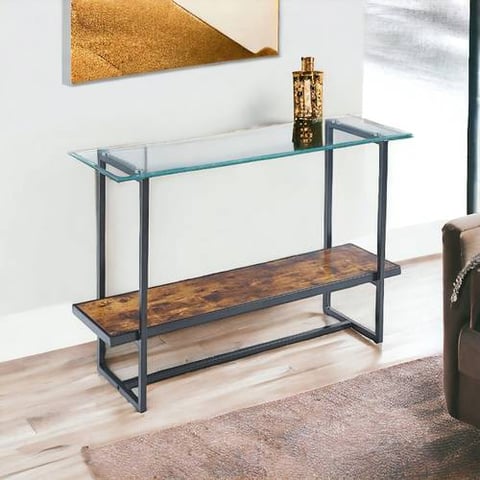   كونسول  استقبال زجاج خشب  76x120x40سم