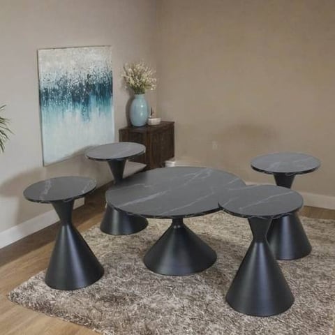 طقم طاولات شاي خشب 5 قطع