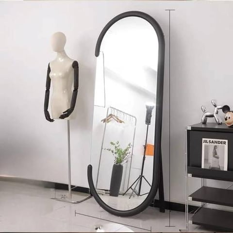 مرايا ديكور قماش بوكليه اسود 160-60سم