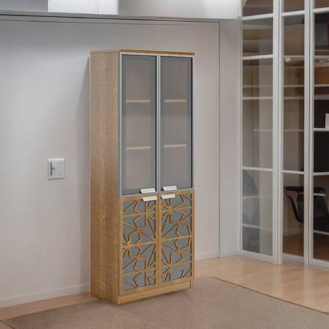 دولاب مكتبى خشبى بنى  40×80×200سم