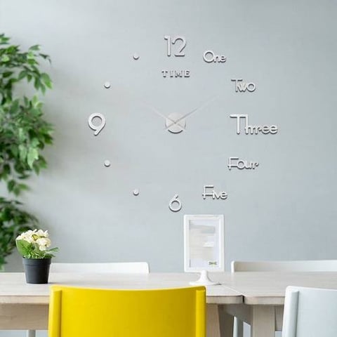 ساعة حائط  ثلاثيه الابعاد قابله للصق