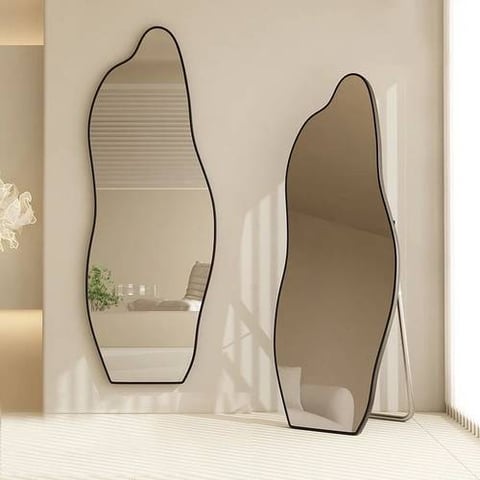 مرايا أرضية اطار اسود معدن 70×170 سم