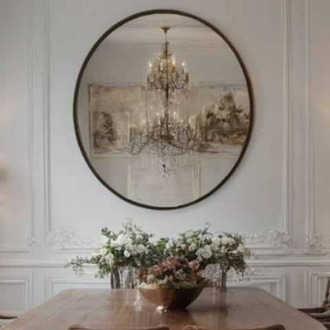 مرايا حائط اطار بني مقاس 80*80سم