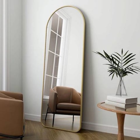 مرآة أرضية اطار ذهبي 50×120 سم