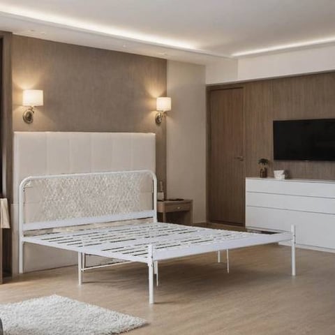 سرير هيكل حديد مودرن أبيض 180X200سم
