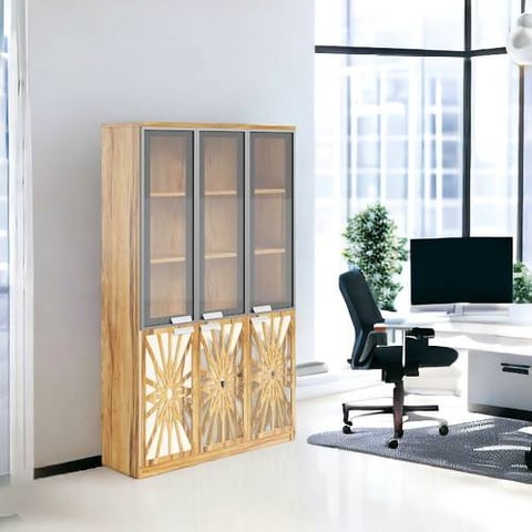  دولاب مكتبى خشبى بنى  40×120×200سم
