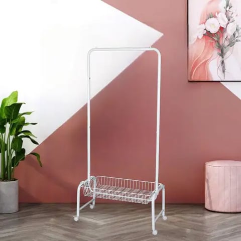 علاقة ملابس استاند أبيض 41×67×168 سم 
