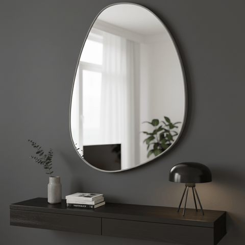 مرايا حائط بإطار خشب وتصميم منفرد