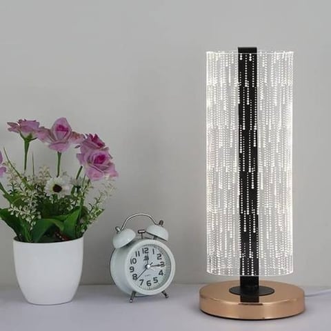 مصباح طاولة معدني ذهبي LED