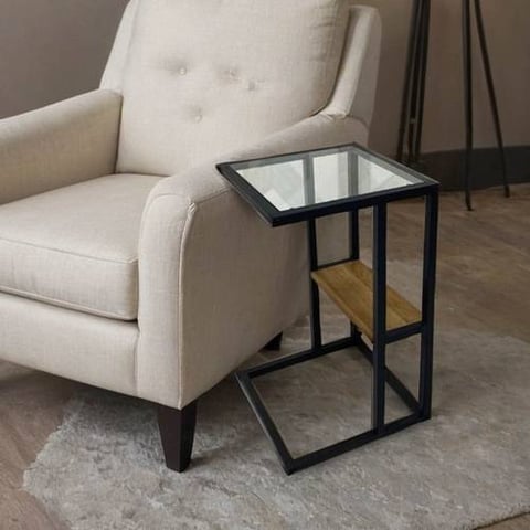طاولة خدمة زجاج مفرد مقاس 35×35 سم
