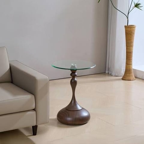 طاولة خدمة مفردة زجاج مقاس58*45*45 سم