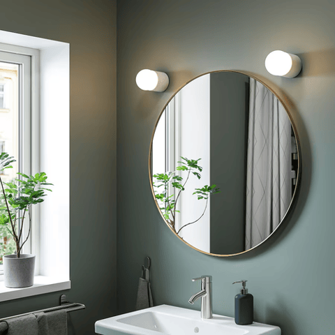 مراة حائط دائريه اطار ذهبي  معدن100×100سم