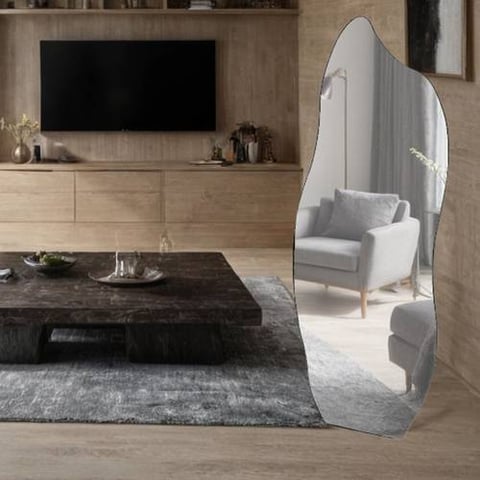مرآة ستاند اطار اسود مقاس 58×160 سم