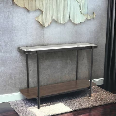   كونسول  استقبال زجاج خشب  76x120x40سم