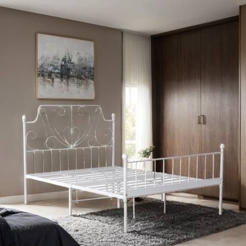 هيكل سرير حديد مودرن أبيض 140X200سم