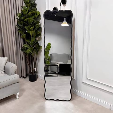 مرايا استاند اطار خشب عودي غامق مقاس 60*170 سم