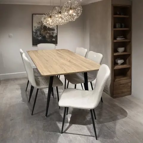 طاولة طعام خشب 6 كراسي مقاس 75*90*150 سم