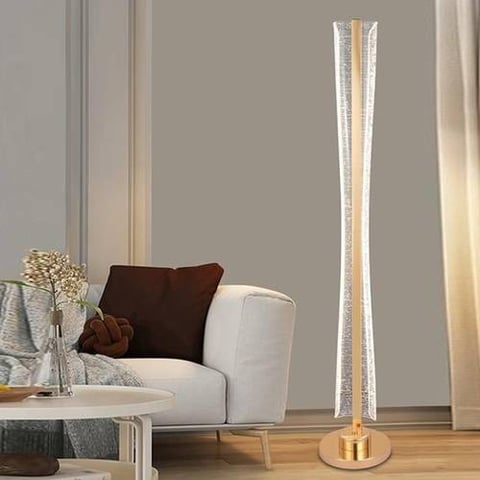 مصباح ارضي معدني طويل ذهبي LED