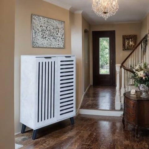 دولاب احذية متعدد الاغراض2 باب مقاس 110*35*80 سم