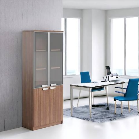 دولاب مكتبى خشبى بنى  40×80×200سم