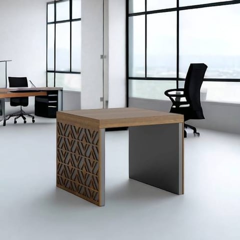 طاوله شاى مكتبيه بنى+رمادى 45×60×60 سم