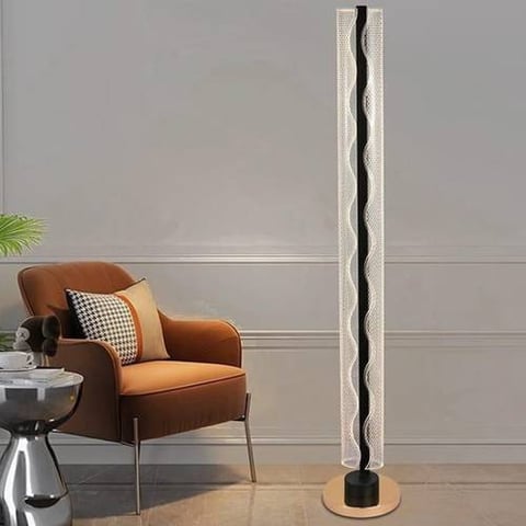 مصباح ارضي معدني طويل اسود LED