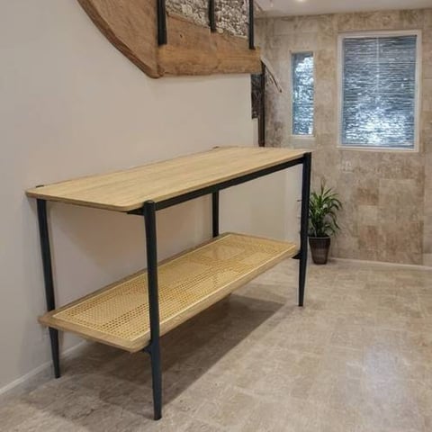 طاولة كونسول دورين خشب راتان