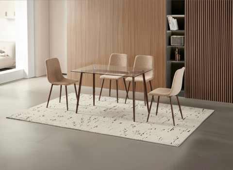 طاولة طعام 4كرسي زجاج شفاف بتصميم جميل