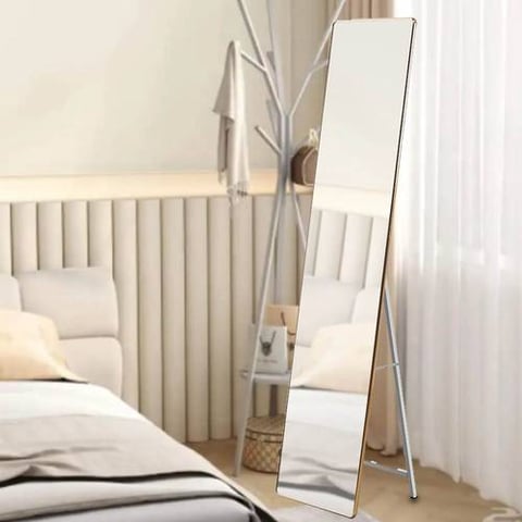  مرآة أرضية اطار ذهبي  معدن40×160 سم
