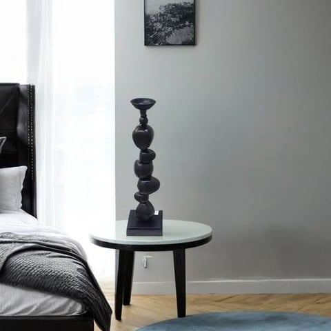 شمعدان اسود مقاس 14*49 سم 