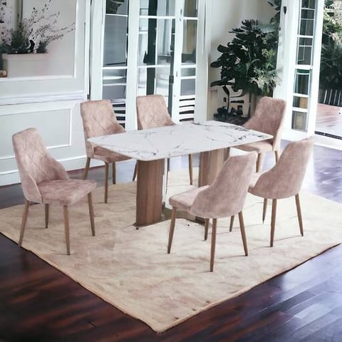  طاولة طعام رخام6 كرسي