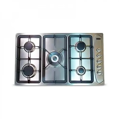 Kelvinator Built-in gas stove, 90 cm, side switch, light holder, steel