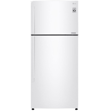LG two-door refrigerator, 16.9 feet, white