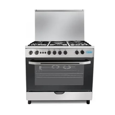 Crony gas oven 60*90 steel, 5 burners and full safety grill