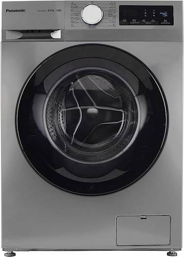 Panasonic front load washing machine, 8 kg, 75% drying, silver