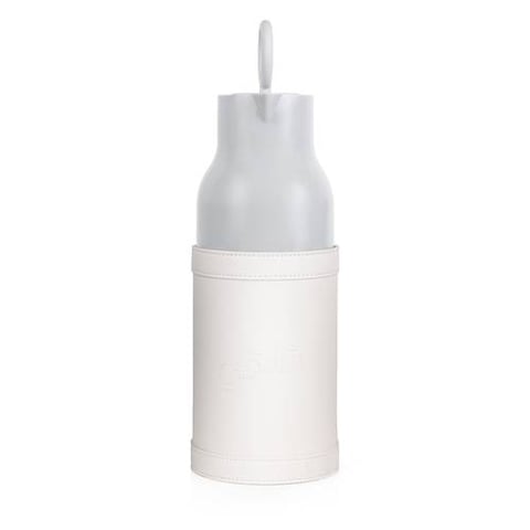 LAMAH THERMOS BY DAREE HOME GREY THERMOS WITH WHITE LEATHER