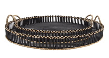  RATTAN BLACK TRAY BY DAREE HOME