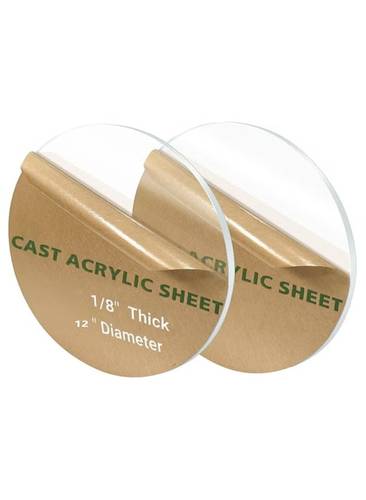 Round Plexiglass Sheet, 2 Pieces 12 Inch Diameter Clear Acrylic Circle, Round Cake Disk Acrylic Sheet, Plexiglass Table Top, Round Acrylic Backdrop, 1/8”Thick