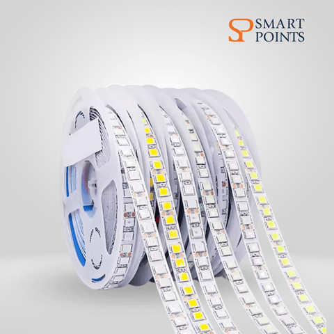  شريط إضاءة LED 5050 – مرن وعالي السطوع (12 فولت، بطول 5 أمتار، ألوان متعددة)