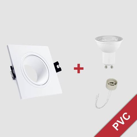سبوت لايت ضد التوهج PVC مربع أبيض