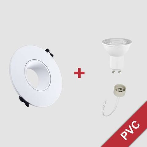 سبوت لايت ضد التوهج PVC دائري أبيض