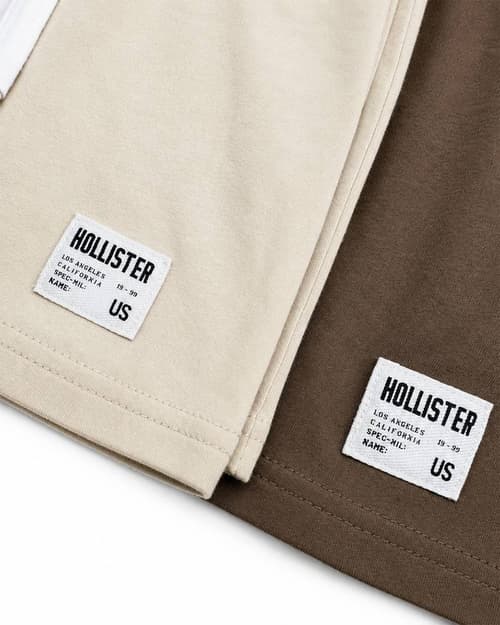 Cotton Hollister badge Crew T-Shirt - Brown